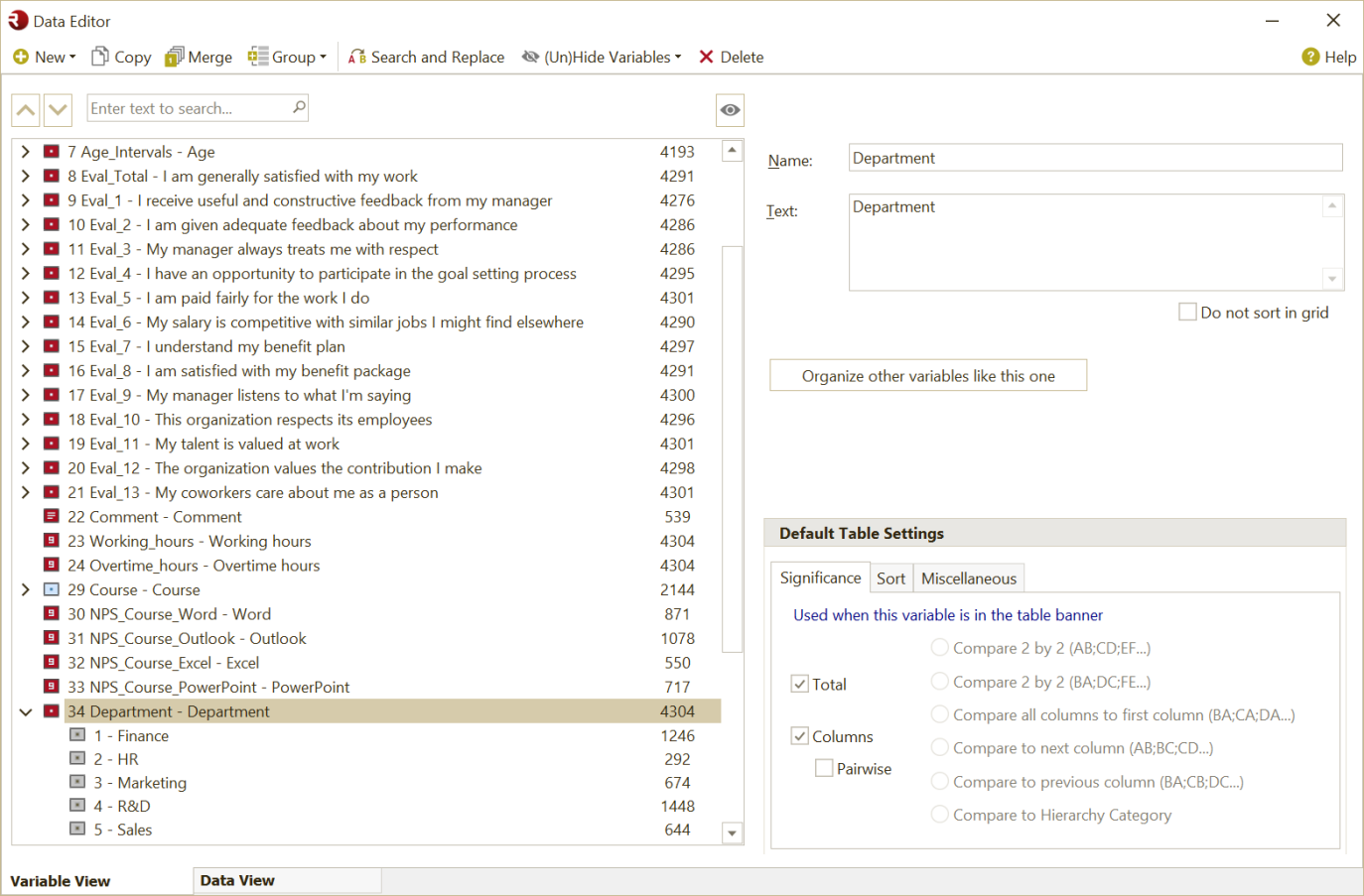 The Data editor Form