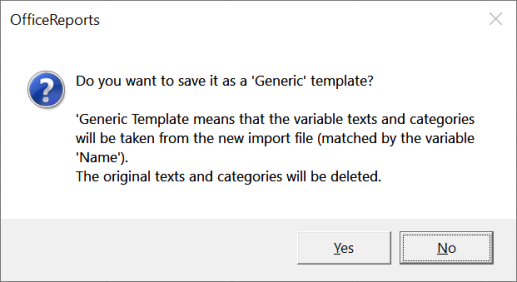 Generic template Question From