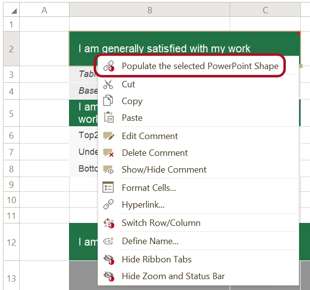 Populate Shape popup menu