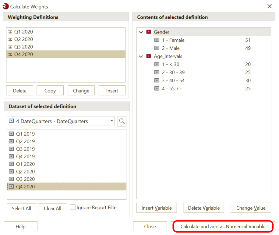 Calculate Weights Form