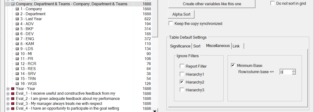 Ignore filters example
